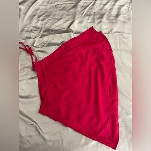 Bright pink wrap skirt